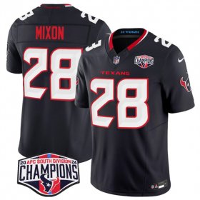 Cheap Men\'s Houston Texans #28 Joe Mixon Navy F.U.S.E. 2024 AFC South Division Champions Vapor Limited Stitched Football Jersey