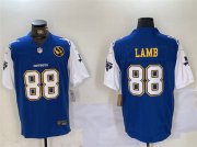 Cheap Men's Dallas Cowboys #88 CeeDee Lamb 2024 F.U.S.E. Navy Gold With Texas & John Madden Patch Football Stitched Jersey