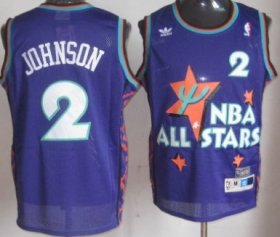 Wholesale Cheap NBA 1995 All-Star #2 Larry Johnson Purple Swingman Throwback Jersey