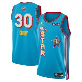 Cheap Men\'s 2025 All-Star #30 Stephen Curry Light Blue Stitched Basketball Jersey