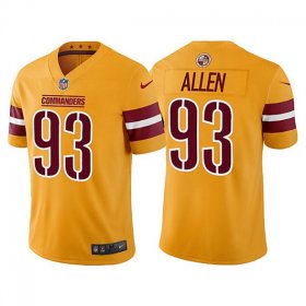 Wholesale Cheap Men\'s Washington Commanders #93 Jonathan Allen Gold Vapor Untouchable Stitched Football Jersey