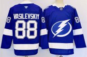 Cheap Men's Tampa Bay Lightning #88 Andrei Vasilevskiy 2024-25 Blue Stitched Jersey