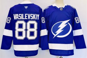 Cheap Men\'s Tampa Bay Lightning #88 Andrei Vasilevskiy 2024-25 Blue Stitched Jersey