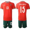 Cheap Men's Portugal Team #15 Joao Neves 2025 Red Home Soccer Jersey Suit