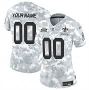 Cheap Women's New Orleans Saints Active Player Custom 2024 F.U.S.E Arctic Camo Salute To Service Limited Stitched Football Jersey(Run Small)