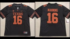 Men\'s Texas Longhorns #16 Peyton Manning Black Stitched Jersey