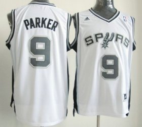 Wholesale Cheap San Antonio Spurs #9 Tony Parker Revolution 30 Swingman White Jersey