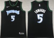 Cheap Men's Minnesota Timberwolves #5 Anthony Edwards Black City Edition Stitched Jersey