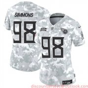 Cheap Women's Tennessee Titans #98 Jeffery Simmons 2024 F.U.S.E Arctic Camo Salute To Service Limited Stitched Football Jersey(Run Small)