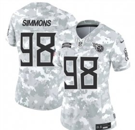 Cheap Women\'s Tennessee Titans #98 Jeffery Simmons 2024 F.U.S.E Arctic Camo Salute To Service Limited Stitched Football Jersey(Run Small)