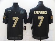 Wholesale Cheap Men's San Francisco 49ers #7 Colin Kaepernick Black Camo 2020 Salute To Service Stitched NFL Nike Limited Jersey