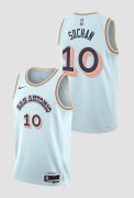 Cheap Men's San Antonio Spurs #10 Jeremy Sochan Light Blue 2024-25 City Edition Stitched Basketball Jersey