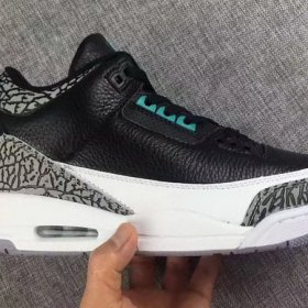 Wholesale Cheap Air Jordan 3 Retro Restocked Shoes Black/White-Blue-Gray cement