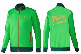 Wholesale Cheap MLB Oakland Athletics Zip Jacket Green