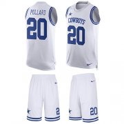 Wholesale Cheap Nike Cowboys #20 Tony Pollard White Men's Stitched NFL Limited Tank Top Suit Jersey