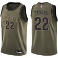 Wholesale Cheap Pelicans #22 Derrick Favors Green Basketball Swingman Salute to Service Jersey