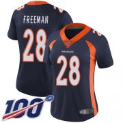 Wholesale Cheap Nike Broncos #28 Royce Freeman Navy Blue Alternate Women's Stitched NFL 100th Season Vapor Limited Jersey