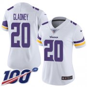 Wholesale Cheap Nike Vikings #20 Jeff Gladney White Women's Stitched NFL 100th Season Vapor Untouchable Limited Jersey