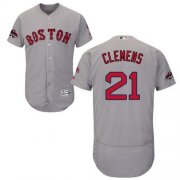 Wholesale Cheap Red Sox #21 Roger Clemens Grey Flexbase Authentic Collection 2018 World Series Stitched MLB Jersey