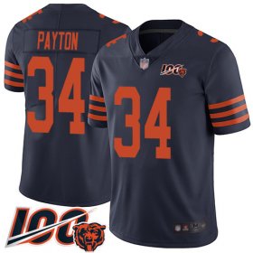 Wholesale Cheap Nike Bears #34 Walter Payton Navy Blue Alternate Men\'s Stitched NFL 100th Season Vapor Limited Jersey