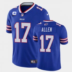 Wholesale Cheap Men\'s Buffalo Bills #17 Josh Allen Royal With 4-star C Patch 2022 Vapor Untouchable Limited Stitched Jersey