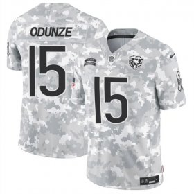 Cheap Men\'s Chicago Bears #15 Rome Odunze 2024 F.U.S.E Arctic Camo Salute To Service Limited Stitched Football Jersey