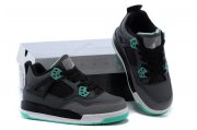 Wholesale Cheap Air Jordan 4 (IV) Kids Shoes black/gray-green