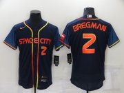 Wholesale Cheap Men's Houston Astros #2 Alex Bregman Number 2022 Navy Blue City Connect Flex Base Stitched Baseball Jersey