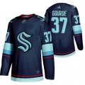 Wholesale Cheap Men's Seattle #37 Kraken Yanni Gourde 2022 Home Navy Jersey