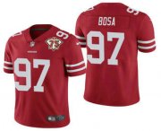 Wholesale Cheap Men's San Francisco 49ers #97 Nick Bosa Red 75th Anniversary Patch 2021 Vapor Untouchable Stitched Nike Limited Jersey