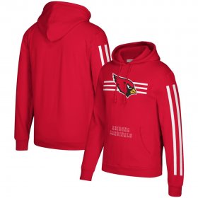 Wholesale Cheap Arizona Cardinals Mitchell & Ness Three Stripe Pullover Hoodie Cardinal