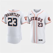 Wholesale Cheap Men's Houston Astros #23 Michael Brantley White 60th Anniversary Flex Base Stitched Baseball Jersey