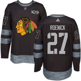 Wholesale Cheap Adidas Blackhawks #27 Jeremy Roenick Black 1917-2017 100th Anniversary Stitched NHL Jersey