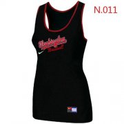 Wholesale Cheap Women's Nike Washington Nationals Tri-Blend Racerback Stretch Tank Top Black