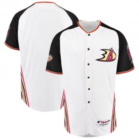 Wholesale Cheap Los Angeles Angels Majestic 2019 Anaheim Ducks Crossover Flex Base Authentic Jersey White