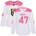 Wholesale Cheap Adidas Golden Knights #47 Luca Sbisa White/Pink Authentic Fashion Women's Stitched NHL Jersey