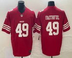 Wholesale Cheap Men's San Francisco 49ers #49 Faithful Red 2023 FUSE Vapor Limited Stitched Jersey