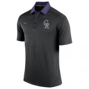 Wholesale Cheap Men's Colorado Rockies Nike Black Authentic Collection Dri-FIT Elite Polo