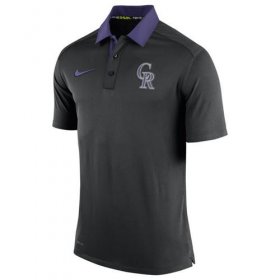 Wholesale Cheap Men\'s Colorado Rockies Nike Black Authentic Collection Dri-FIT Elite Polo