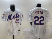 Cheap Men's New York Mets #22 Juan Soto White 2025 Spring Training Home Limited Stitched Baseball Jersey