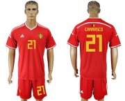 Wholesale Cheap Belgium #21 Carrasco Red Home Soccer Country Jersey