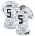 Cheap Women's San Francisco 49ers #5 Joshua Dobbs 2024 F.U.S.E Arctic Camo Salute To Service Limited Stitched Jersey(Run Small)