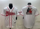 Wholesale Cheap Men's Houston Texans White Team Big Logo With Patch Cool Base Stitched Baseball Jersey