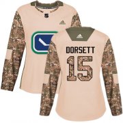 Wholesale Cheap Adidas Canucks #15 Derek Dorsett Camo Authentic 2017 Veterans Day Women's Stitched NHL Jersey