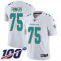 Wholesale Cheap Nike Dolphins #75 Ereck Flowers White Men's Stitched NFL 100th Season Vapor Untouchable Limited Jersey