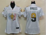 Wholesale Cheap Nike Saints #9 Drew Brees White Women's Fem Fan NFL Game Jersey