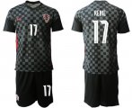 Wholesale Cheap Men 2020-2021 European Cup Croatia away black 17 Nike Soccer Jersey