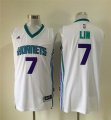 Wholesale Cheap Men's Charlotte Hornets #7 Jeremy Lin Revolution 30 Swingman 2015 New White Jersey