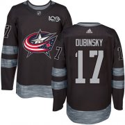 Wholesale Cheap Adidas Blue Jackets #17 Brandon Dubinsky Black 1917-2017 100th Anniversary Stitched NHL Jersey