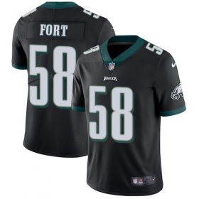 Wholesale Cheap Nike Eagles #58 LJ Fort Black Alternate Men\'s Stitched NFL Vapor Untouchable Limited Jersey